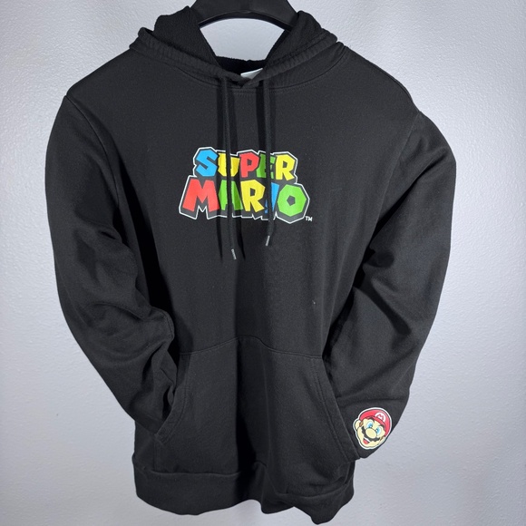 Medium Super Mario Graphic Pullover Long Seeve Sweatshirt Hoodie - Picture 2 of 10